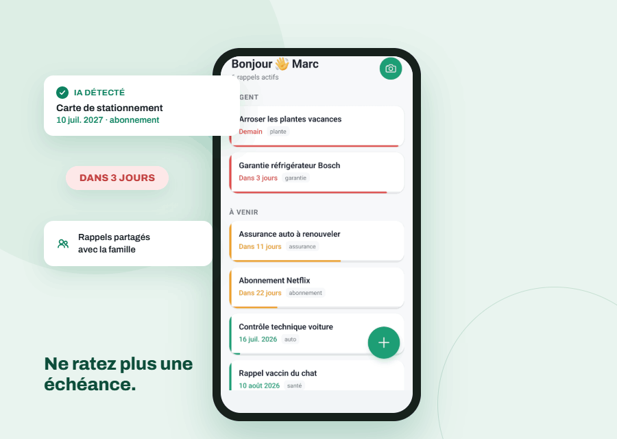 Remindly — ne ratez plus une échéance